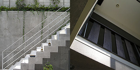 外階段と吹き抜け